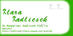 klara kadlicsek business card